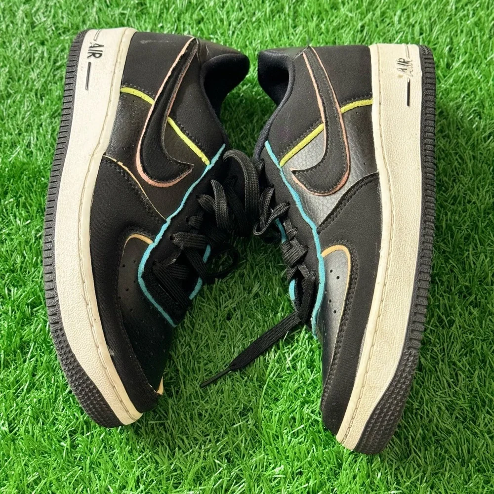 Nike Air Force 1 Low Black Pink Barely Volt (GS)